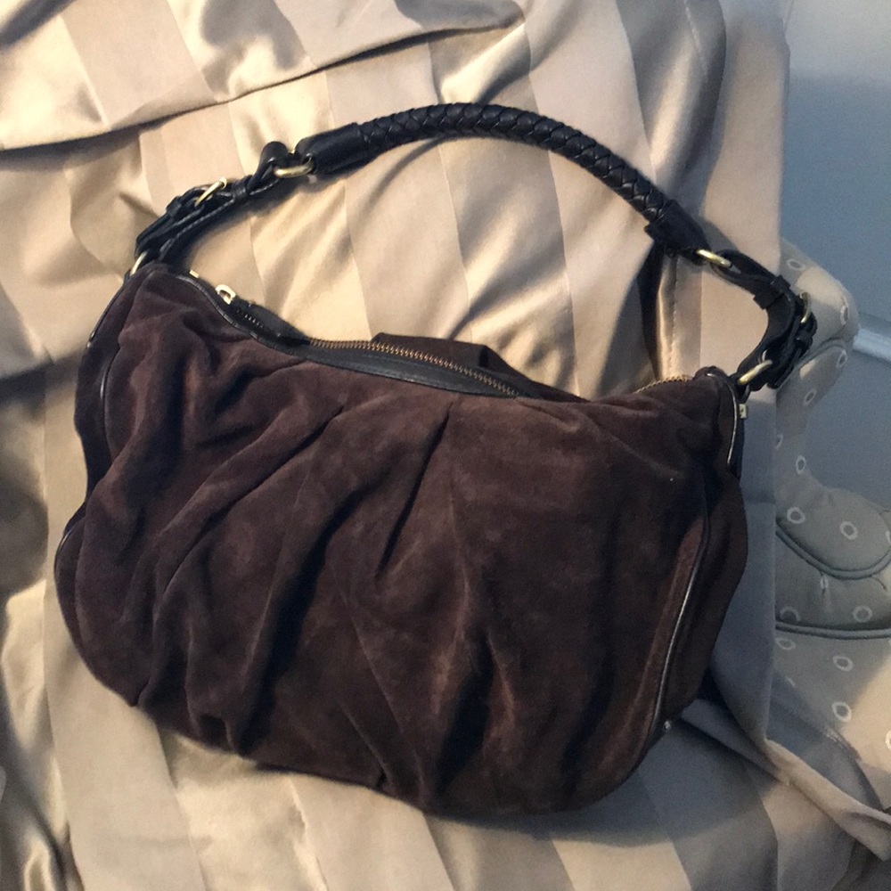 Brown suede Banana Republic handbag
