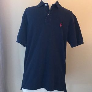 Navy pique polo