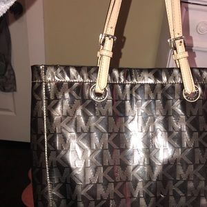 Silver Michael Kors purse