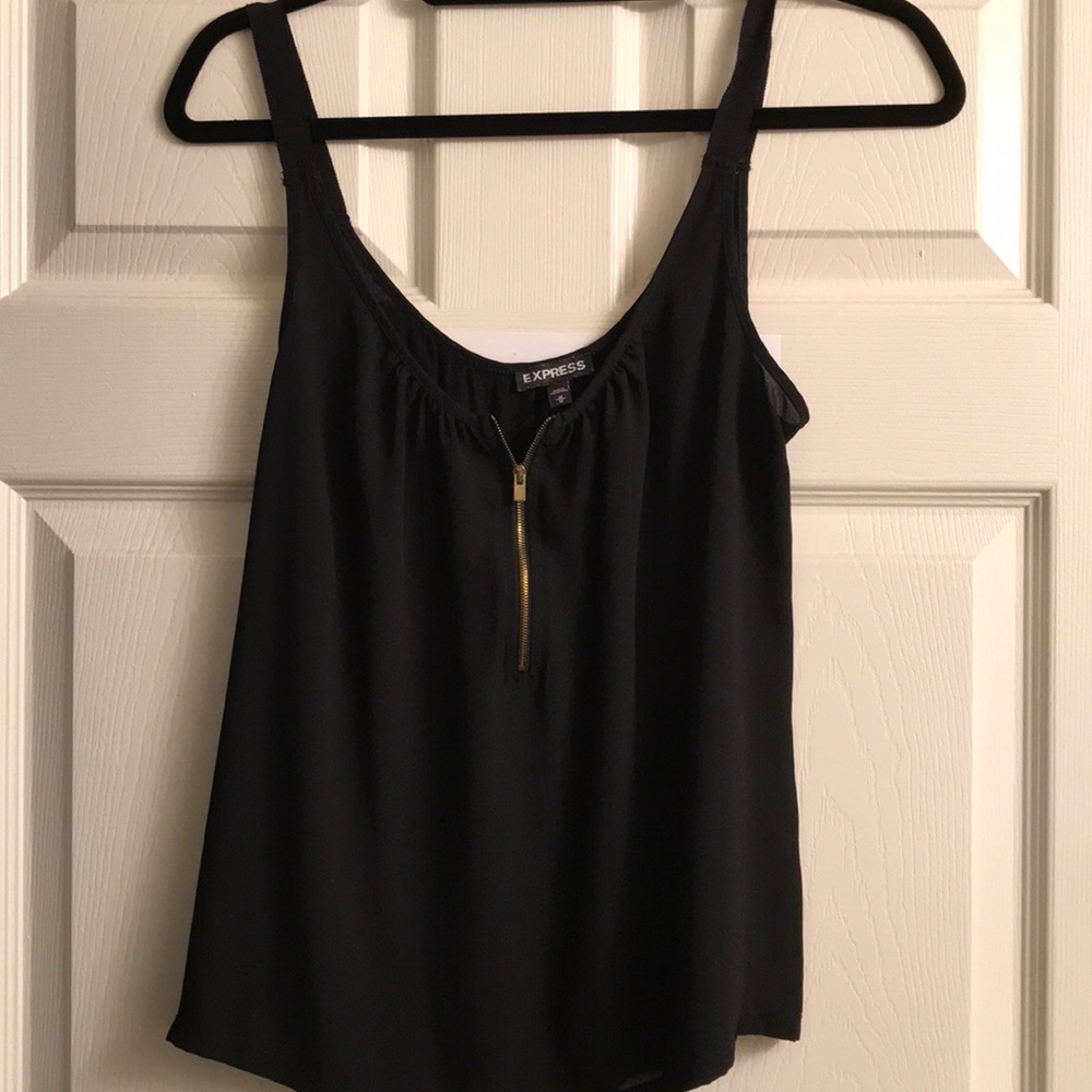 Express black tank top with zipper