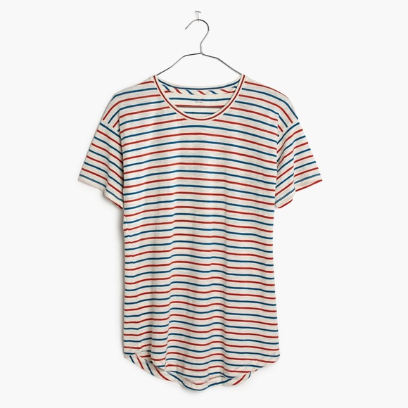 ❌Sold❌Madewell whisper cotton brion stripe tee - Picture 2 of 5