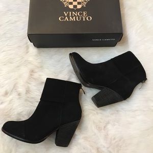 Vince Camuto Hadley Bootie Black Nubuck Leather