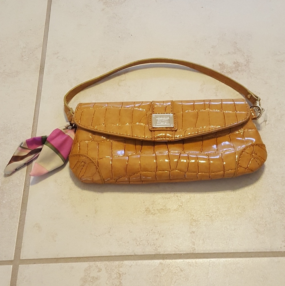 NWOT Alligator Leather Hand Bag Clutch, Ribbon