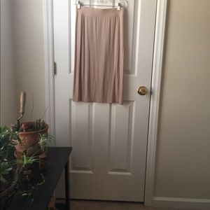 Cotton nude pencil skirt