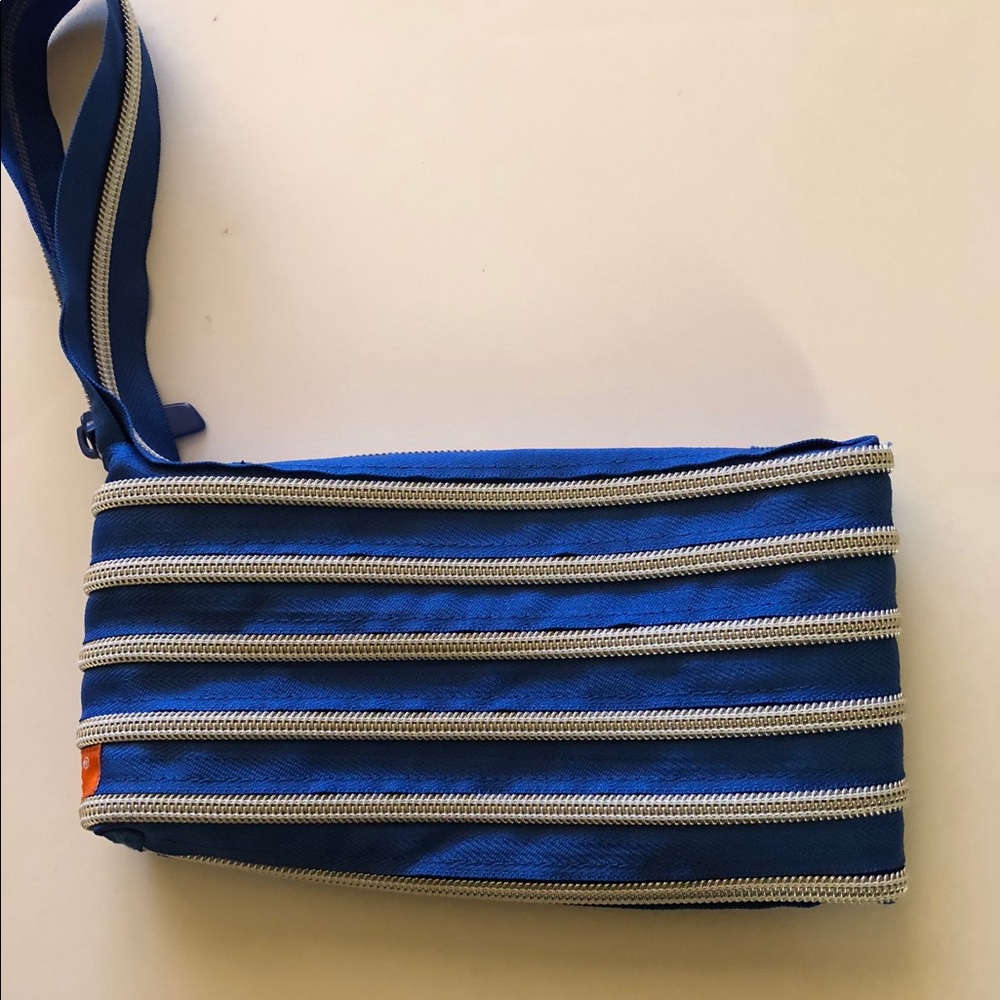 Blue Zip It Wristlet