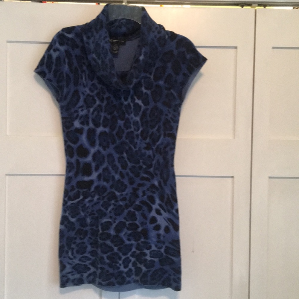 Blue Leopard Print Tunic