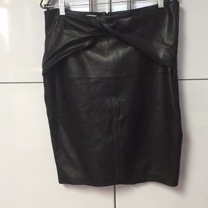 Armani collection leather skirt.  Knee length.