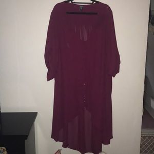 Maroon High-Low Blouse