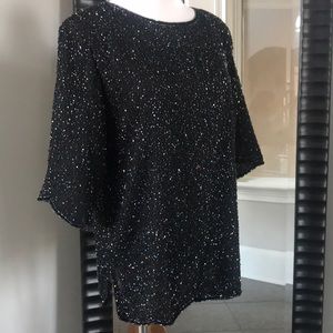 💯Silk 💯Beaded Black top sz M