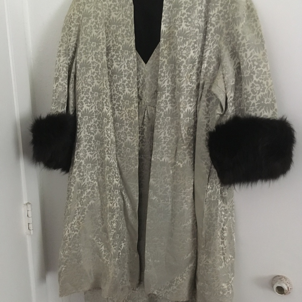 Vintage Dress and Silver Brocade Jacket Set