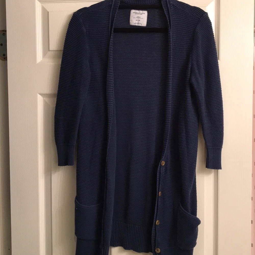 American Eagle long navy cardigan