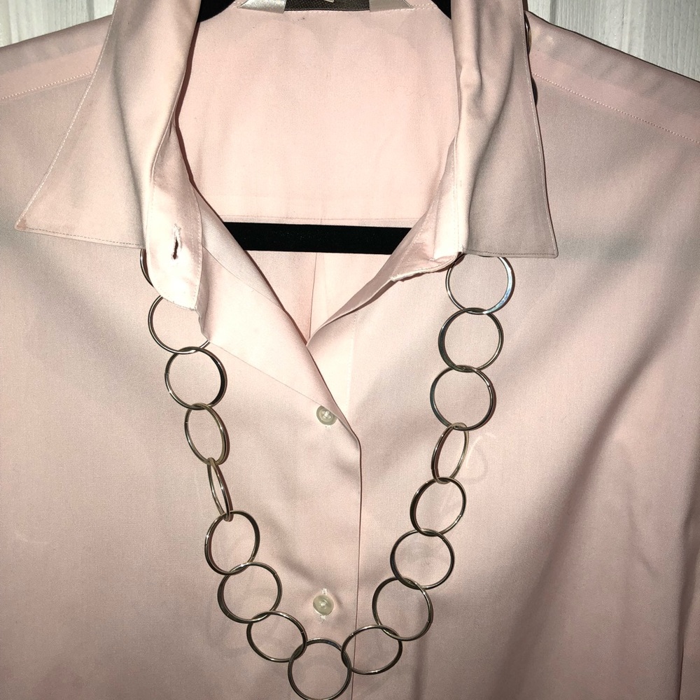 Silver hoop ring necklace