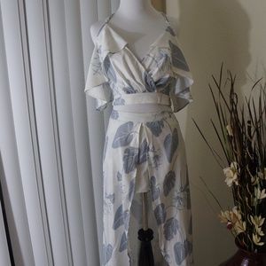 Sexy/cute flowy white top and skort