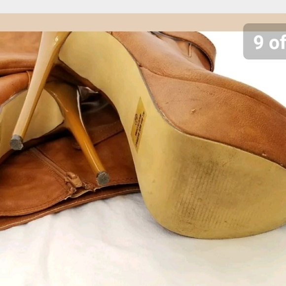 **SOLD** FRH Brown Platform Stiletto Boots 8.5M - Picture 8 of 8