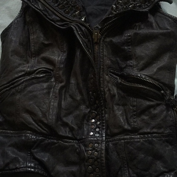 Authentic (Allsaints) REAL leather biker vest. - Picture 5 of 8