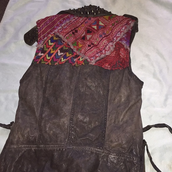 Authentic (Allsaints) REAL leather biker vest. - Picture 6 of 8