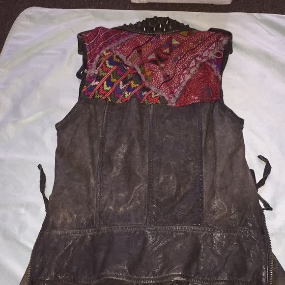 Authentic (Allsaints) REAL leather biker vest. - Picture 7 of 8