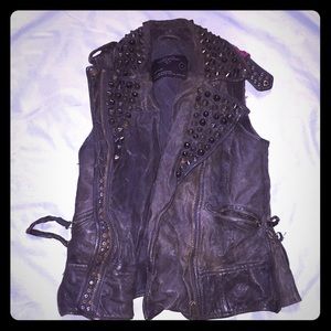 Authentic (Allsaints) REAL leather biker vest.