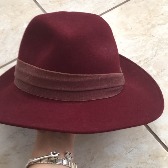 Maroon Wool Saks Fifth Avenue Hat main image 4