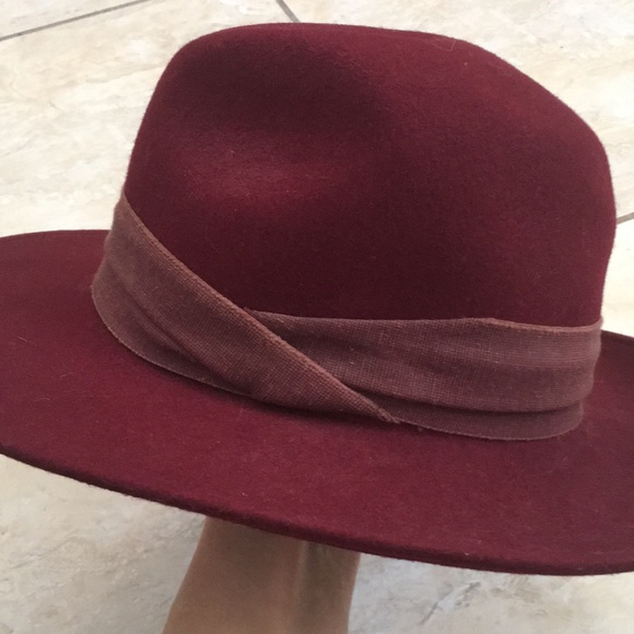 Maroon Wool Saks Fifth Avenue Hat main image 5