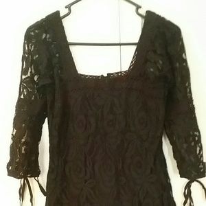 Solitaire Black crochet lace dress