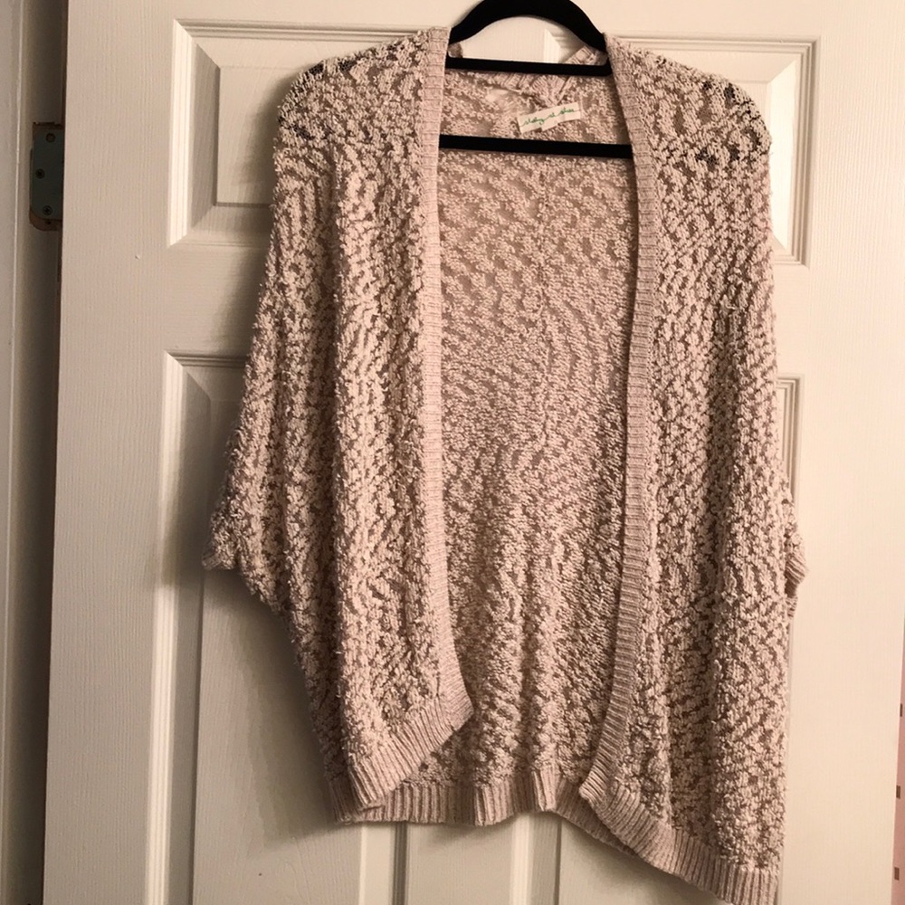 Short sleeved cream cardigan from Urban Outfitters