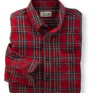 L.L. Bean Red Tartan Flannel Medium