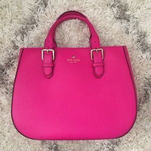 Kate Spade Pink Leather Handbag With Gold Detail