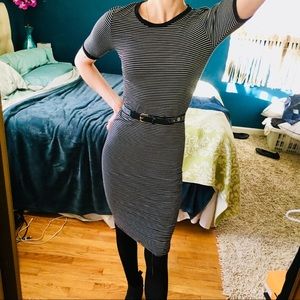 NWOT Striped Bodycon Midi Dress