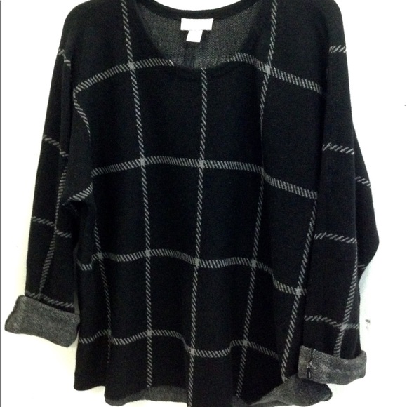 LOFT Sweaters - Loft Windowpane Check Plaid Sweater Sweatshirt