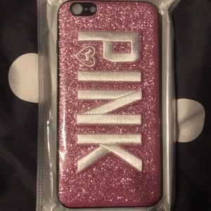 iPhone pink and white case