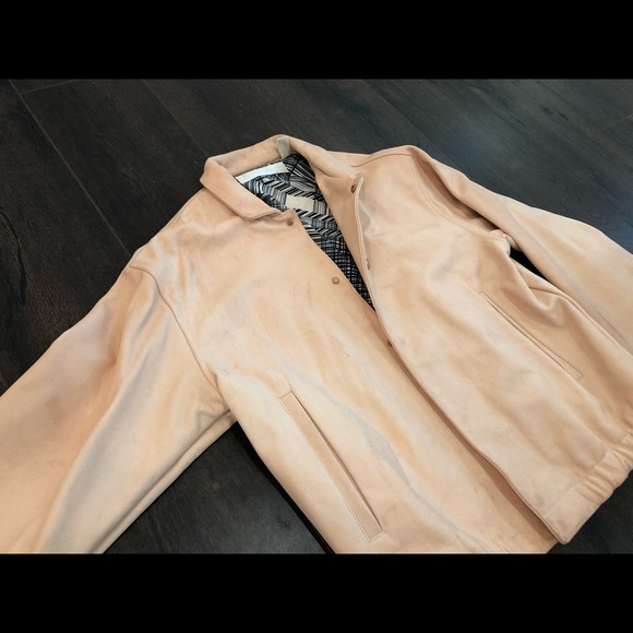 PERRY ELLIS LEATHER BOMBER - Picture 4 of 4