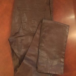 AG Coated Dark Red Jeans 27