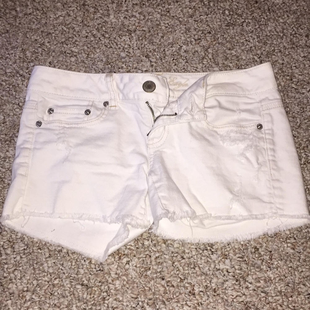 White AEO jean shorts