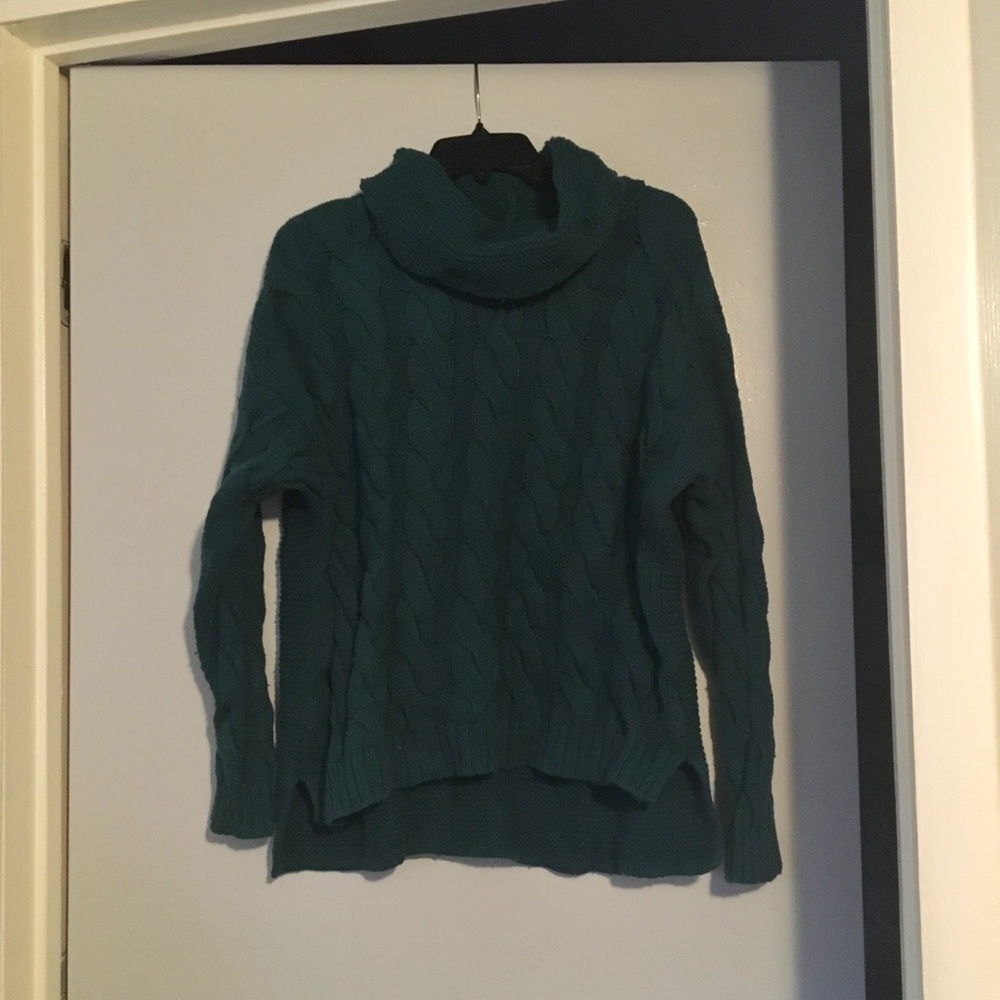 Dark Green Banana Republic Cowl-Neck Sweater