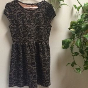 Black and Tan flower patterned dress