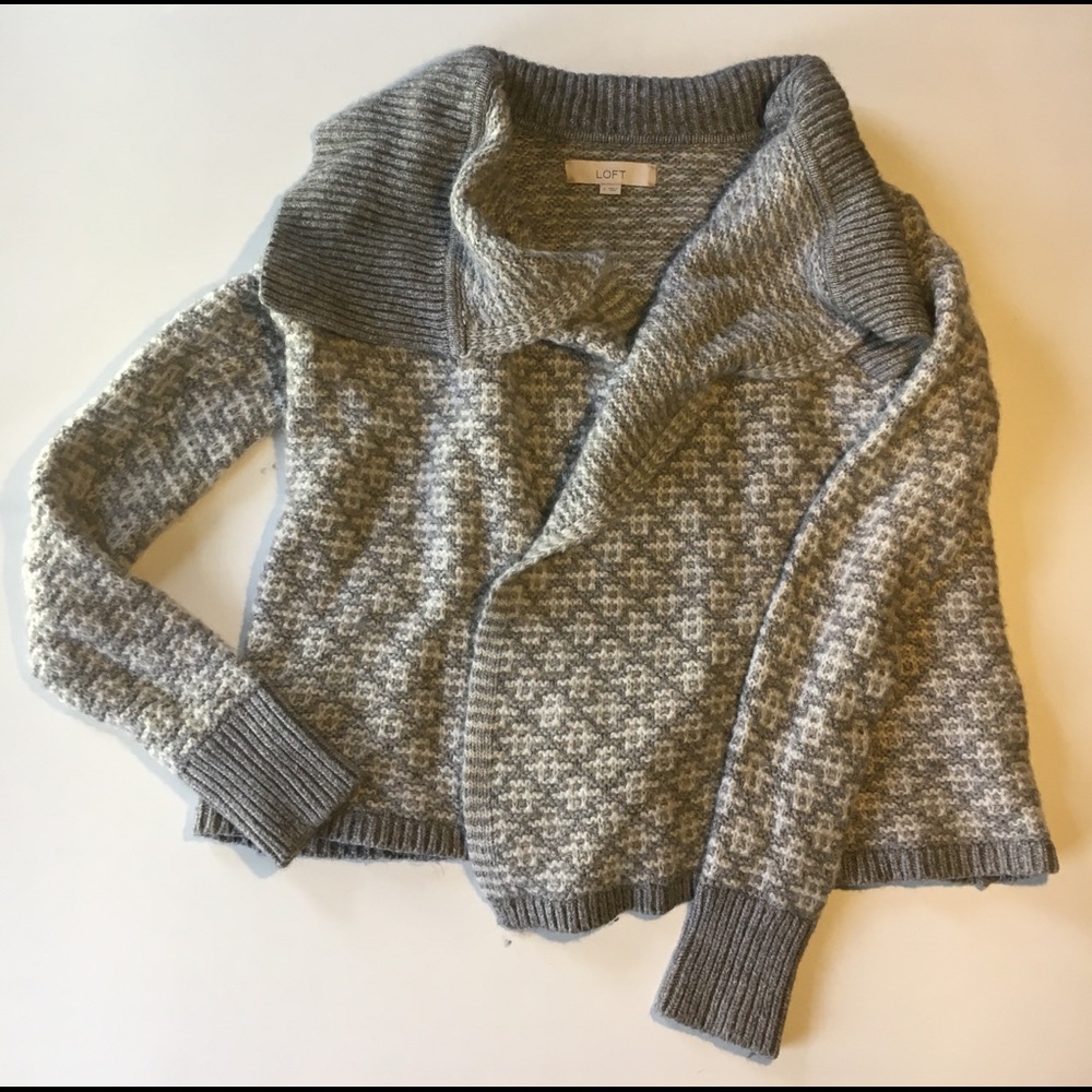 Loft Rib Trim Open Cardigan