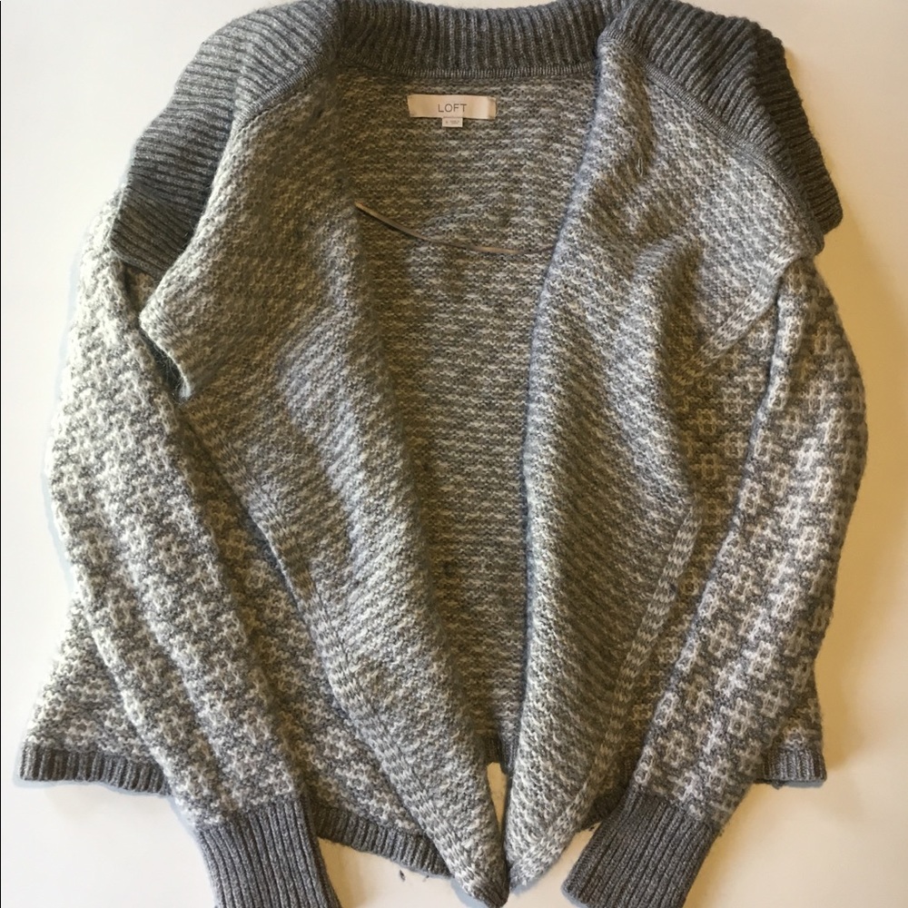 Loft Rib Trim Open Cardigan - Picture 2 of 3