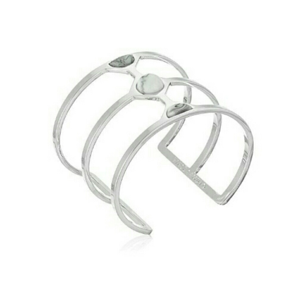Vince Camuto Milky Resin Light Rhodium Cuff