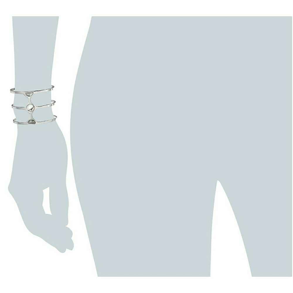 Vince Camuto Milky Resin Light Rhodium Cuff - Picture 3 of 4