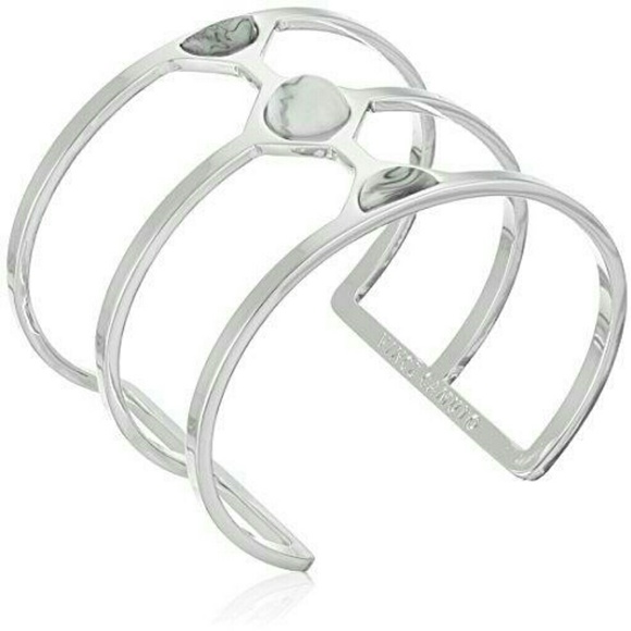 Vince Camuto Milky Resin Light Rhodium Cuff - Picture 2 of 4