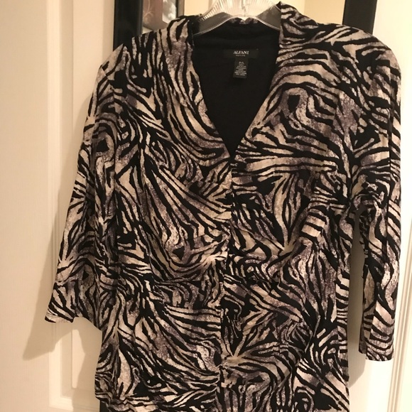 Alfani Animal Print Blouse - Picture 3 of 5