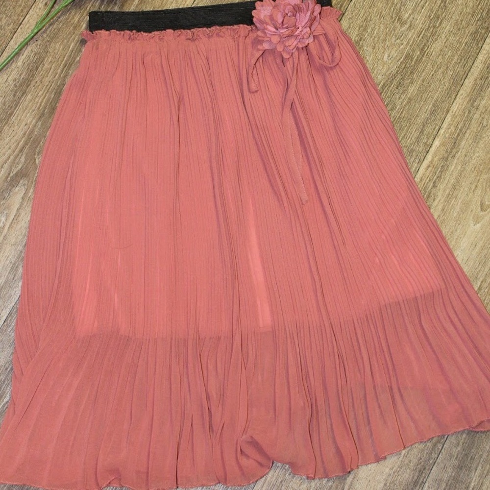 Light pink Chiffon High Waisted Skirt