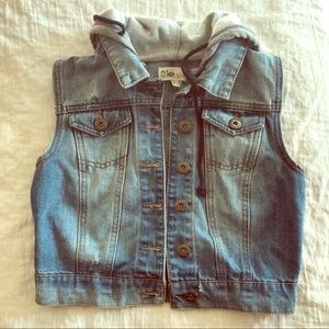 Jean hoodie vest