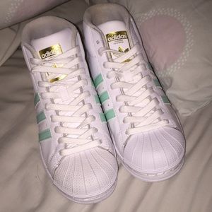 Adidas Superstar Pro Model Mint Green Size 4 boys