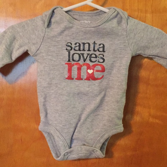 Newborn Baby, Carter’s, Gray Christmas Bodysuit - Picture 1 of 6
