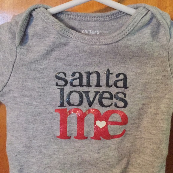 Newborn Baby, Carter’s, Gray Christmas Bodysuit - Picture 2 of 6