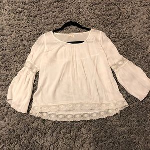 White Bell Sleeve Top