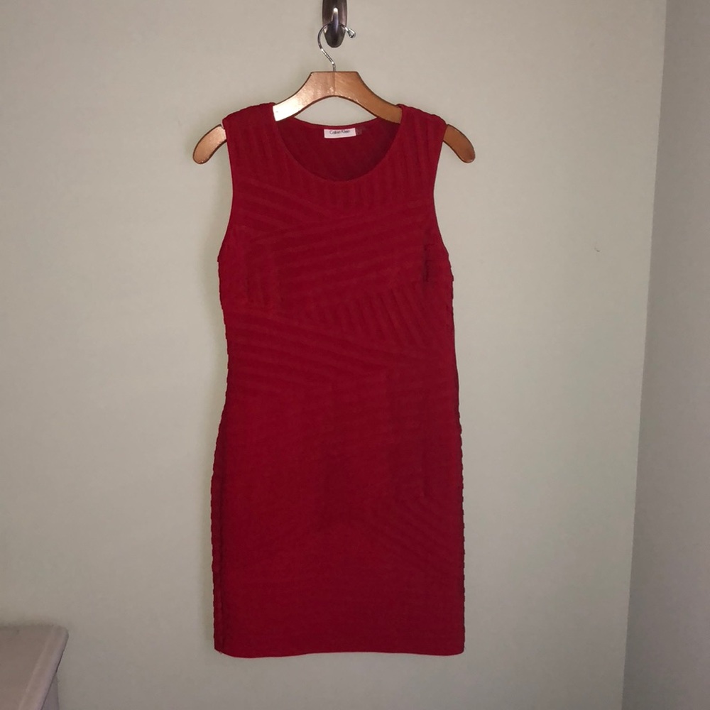 Calvin Klein Red mid length dress