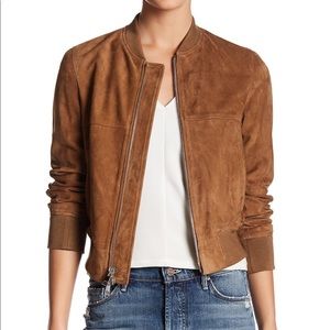 Theory | Daryette Lamb Suede Bomber Jacket